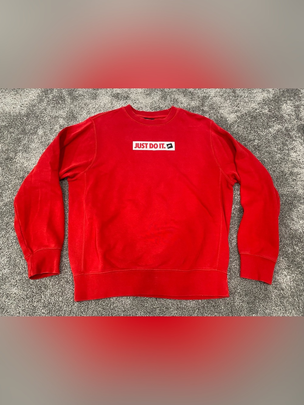 Nike Sportswear Fleece 'Just Do It.' Sweatshirt Red BV5089-567 Mens SZ Small